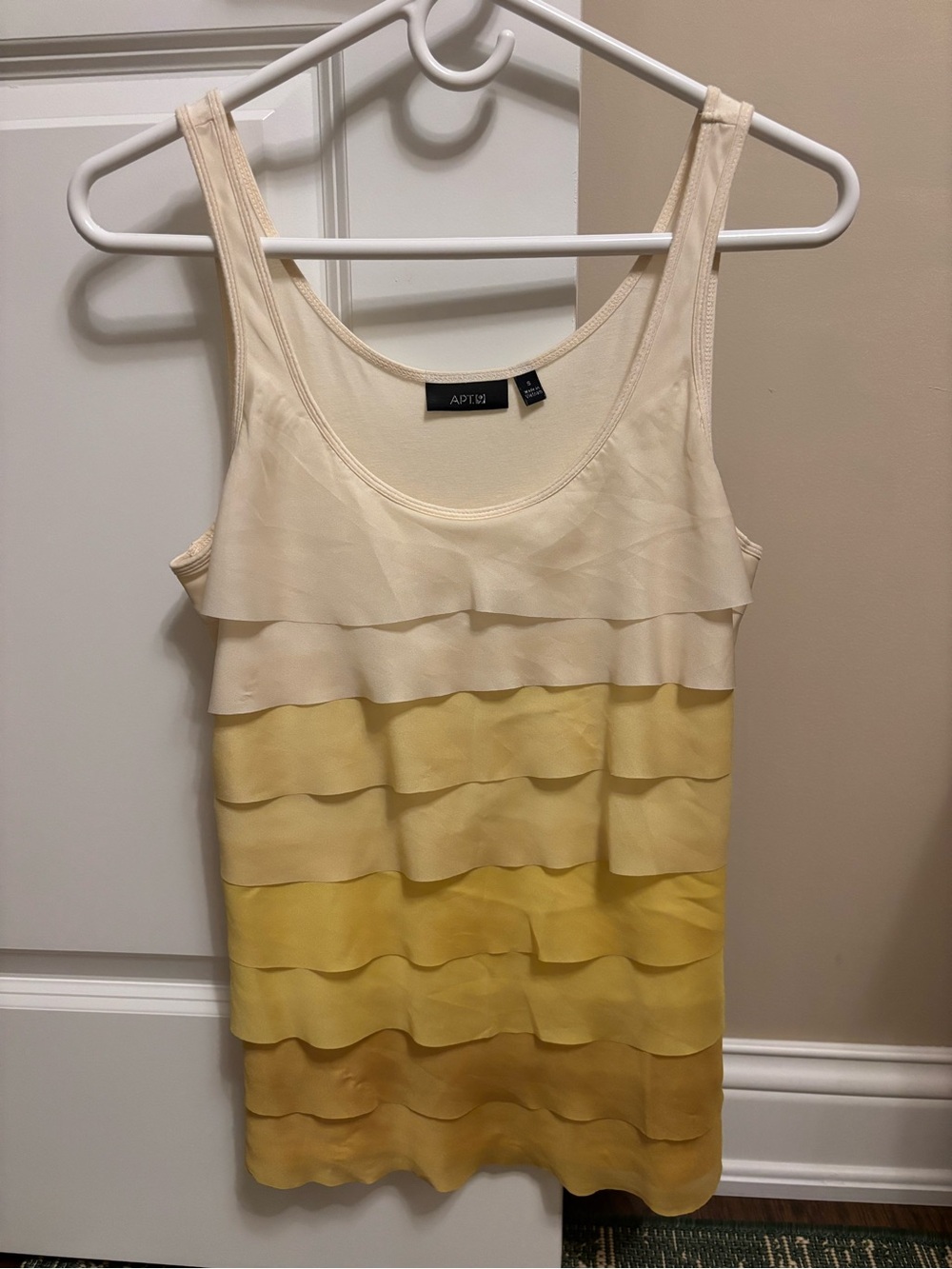 Apt. 9 Cream and Yellow Layered Ruffle Tank